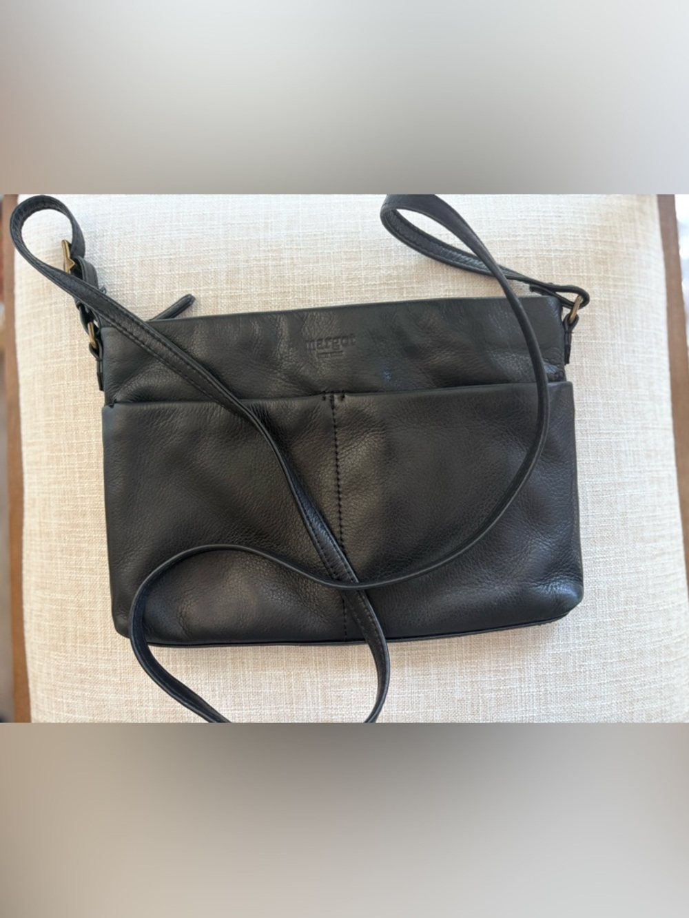 Margot Black Leather Crossbody Bag Minimalist Soft Leather Everyday Purse